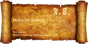 Nekola Barna névjegykártya