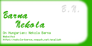 barna nekola business card